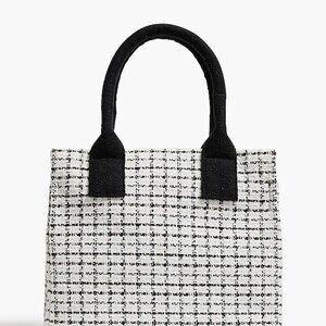 (NWT) J.CREW Factory Tweed Tote Bag Black & White